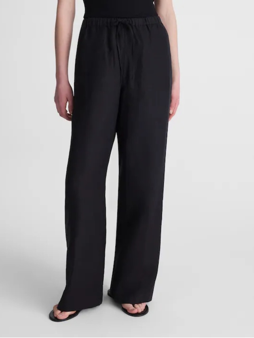 Madewell Short Pull-On Pants in 100% Linen black women’s Size M NWT